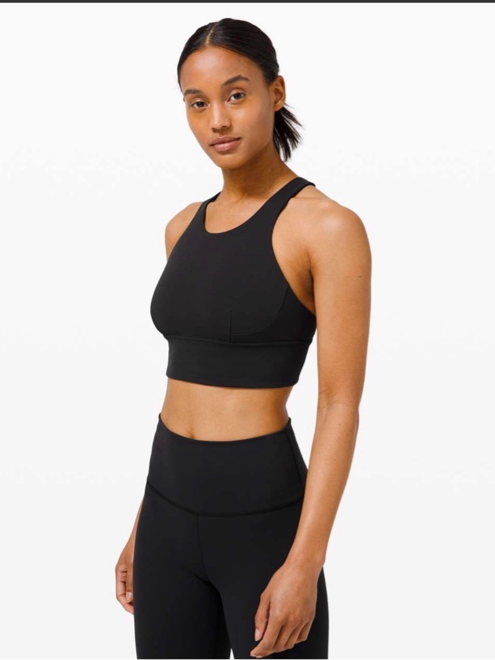 Lululemon Black Wunder Train Long-Line Bra